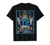 72nd Birthday Women Cheers to 72 Years Fabulous Since 1954 Camiseta