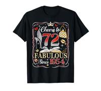 72nd Birthday Women Cheers to 72 Years Fabulous Since 1954 Camiseta