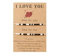 72ore Pulseras a juego para parejas, pulseras de cuerda trenzada, pulseras de San Valentín, pulseras para el día de San Valentín, para ella, regalos para parejas, rellenos de calcetines, Adjustable