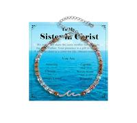 72ore Pulseras cristianas para hermanas en Cristo, regalos para mujeres, hermana en Cristo, pulsera de cruz, bautizo, joyería de fe, regalos inspiradores para mujeres a la moda, L, Zinc, No es una