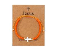 72ore Pulseras de Jesús What Would Jesus do Bracelets Cross Beads Bracelet Religion Cross Bracelet for Women Delicadas Beads Bracelet Jewelry Gifts