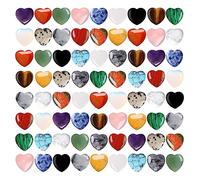 72Pcs Heart Crystals Stones Set Bulk 18 Colors Mix-Color Palm Pocket Gemstone Love Stone Balancing Polished Suit for DIY Decor Gifts for Women Men