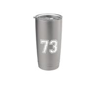 73 Número setenta y tres equipos Deportes Grunge Varsity Matching Vaso térmico de acero inoxidable de doble pared