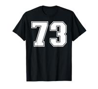 73 Número Setenta y Tres Equipos Deportivos gráfico Varsity Matching Camiseta