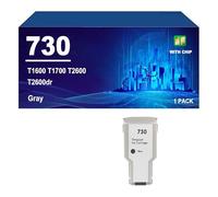 730 Reemplazo De Cartuchos De Tinta para HP730 730 Compatible para HP DesignJet T1600 T1700 T2600 T2600dr, Tinta para P2V71A P2V73A P2V68A P2V69A P2V70A P2V72A,Grey-1 Pack