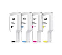 738 Cartucho de Tinta T850 con Tinta pigmentaria Completa 300 ml Compatible con DesignJet T850 T950 Tanque de Tinta de Impresora 676M6A 676M7A 676M8A 676M6A 676M7A 676M8A(1PC HP738 Black)