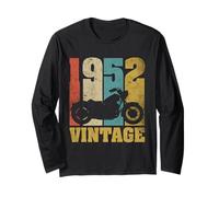 73rd Birthday Biker Gift T-Shirt - Vintage 1952 Motocycle Manga Larga