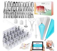 74 bolsas de tuberías y consejos-48 consejos numerados para tuberías y bolsas de pastelería con tabla de patrones y libro electrónico: levantador de flores y clavos, consejos para glasear