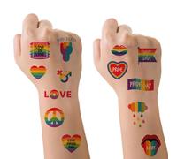 74 uds Tatuajes Temporales Arcoiris, LGBT Pegatinas de Orgullo Arte Corporal Facial Decoración Suministros de Regalo para Hombres Mujeres Adultos Niños día del Orgullo Gay Desfile Festival