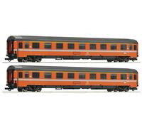 ROCO 74033 Set De 2 Vagones Pasajeros Naranja Eurofima FS Ec "Monte Cenizas" De