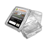 744 - Lona protectora impermeable (3 x 5 m, 15 m², 120 g/m²), color plateado