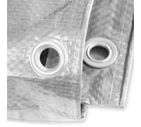 744 - Lona Protectora Impermeable (3 x 5 m, 15 m², 120 g/m²), Color Plateado