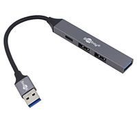 74458 Hub USB A-Hembra x3,USB A-Conector,USB C-Hembra PnP Gris Goobay