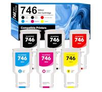 746 Cartucho de Tinta para Cartuchos de Tinta HP 746 HP746 P2V83A P2V82A P2V81A P2V80A P2V79A P2V78A para HP DesignJet Z6 & Z9+(Negro Mate, Negro Foto, Cian, Amarillo, Magenta, Rojo Cromático)
