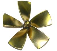 74mm 5 Blade Latón Canalizado De La Hélice para El Modelo De RC Barco M4 Eje CW O CCW Estaño Soldada Sola Hélice Marina para Remolcador DIY Construye(CCW)