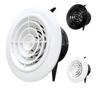 75 100 125 150 200mm Tapa Rejilla Ventilacion Redonda, Regulable Difusor de Aire de Techo, Rejilla de Extracción de Aire para Cocina y BañO, Sótano(Black,100mm/4in)