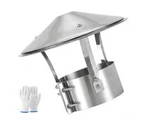 75 100 160 200 240 315mm Sombrerete Chimenea de Acero Inoxidable 304, Tapas Extractor Humos Chimenea, Redondo Tapa de Lluvia, Sombrero de Ventilación de Techo, para Tubo de Estufa(210mm/8.3in)