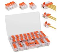 75 conectores eléctricos rápidos con palanca para cables y conexiones, Domino eléctrico terminales de conexión 221-412, 221-413, 221-415, 35pcs 2 entradas, 25pcs 3 entradas, 15pcs 5 entradas