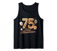 75 Feliz Cumpleaños Portugal Feliz Cumpleaños Portugués Camiseta sin Mangas