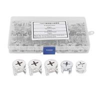 75 piezas Accesorios de bloqueo de leva Muebles de tuerca de leva Conjunto de tuerca de rueda excéntrica Conjunto de conector 3 en 1