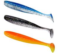 75 Piezas Señuelos de Vinilo, Señuelos Artificiales Blandos, Color Cebo de Pesca Artificial, Pesca Suave Señuelo, Cebo Biónico Suave Señuelos, para Agua Dulce y Salada(3 Colores Mezclados)