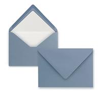 75 sobres, color azul grisáceo, DIN C6, forrados con papel de seda blanco, 100 g/m², 11,4 x 16,2 cm, adhesivo húmedo, NEUSER PAPIER