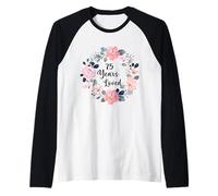 75 Years Loved 75th Birthday Floral 75 Year Old Men Women Camiseta Manga Raglan