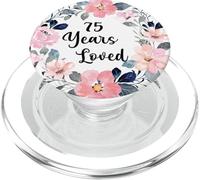 75 Years Loved 75th Birthday Floral 75 Year Old Men Women PopSockets PopGrip para MagSafe