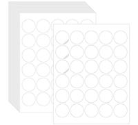 750 PCS Etiquetas Redondas Blancas, 3.8cm Resistentes al Agua/Aceite/Desgarro, Etiquetas Blancas en Blanco, Desmontables Sin Residuos para Proyectos de Organización, Contenedores de Almacenamiento