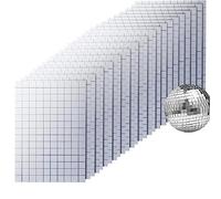 7500 azulejos de mosaico de espejo cuadrados con purpurina, parte trasera autoadhesiva, decoración de Navidad y manualidades (plata, 10 x 10 mm x 50 hojas)