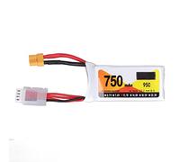 750mah Lipo Battery, 11.1V 95c Discharge Rate Pack Poly RC Battery XT30 Connector USB Charging Cable for RC Cars, FPV Racing Quadcopters, QAV250, H210