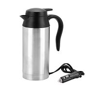 750ml Hervidor de Agua de Coche de Acero Inoxidable, Apagado Automático | 24V, Mango Aislante Anti-quemaduras, con Encendedor de Cigarrillos, para Agua Caliente, Café, Viajes y Uso Doméstico