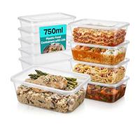 750ml Plástico Recipiente rectangular x 50 Microondas/ congelador/ APTO PARA LAVAVAJILLAS