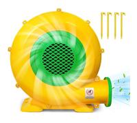 750W Soplador Eléctrico y Bomba de Aire con Mango y Estacas, Ventilador de Extracción Comercial para Castillo Hinchable, Castillo Inflable, Tobogán de Agua