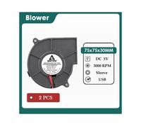 (7530)2PCS Gdstime DC 5V USB Fan 5015 Turbo Radial Fan 7530 Brushless Router Cooler 12032 Dual Ball