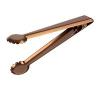 75854 - Pinzas para cubitos de hielo, altamente pulidas, con clip de sujeción, acero inoxidable, aspecto de cobre