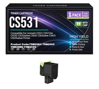 75M20K0 75M20C0 75M20M0 75M20Y0 para Lexmark CS531 CS531dw CX532 CX532adwe CS632 CS632dwe CX635 CX635adwe Cartuchos de tóner con Chip de Alto Rendimiento