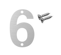 75mm, 90mm, 100mm, 120mm Stainless Steel Double Screw Hole Digital House Number Mailbox Number(100mm,6)