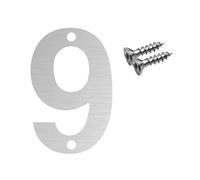 75mm, 90mm, 100mm, 120mm Stainless Steel Double Screw Hole Digital House Number Mailbox Number(120mm,9)