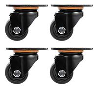 75mm Black Heavy Duty Nylon Castor Wheels,A Set of 4,Load Bearing 2000kg,Industrial Large Equipment Transportation Caster,Furniture Replacement Swivel Caster with Brake Castors Casters