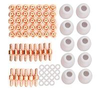 75pcs Corte de plasma Torcha Consumibles Consejos duraderos de Electrodos copas de escudo anillos para remolinos para PT31 40 Cutter de plasma Cut40 Cut50