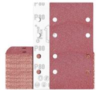 75PCS Hojas de Lija 93x185 mm Grano 80 Papel de Lija Rectangular para Lijadora Orbital