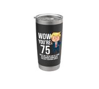 75th Birthday 75 Años Funny Trump Republican Party Vaso térmico de acero inoxidable de doble pared