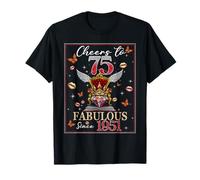 75th Birthday Women Cheers to 75 Years Fabulous Since 1951 Camiseta