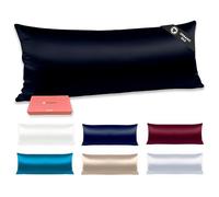 75x50 Negro. Funda de Almohada de Seda Seda 6A Mulberry de 22 Momme. Termorreguladora, hipoalergénica, cuida de tu Piel y tu Cabello. Certificada Oeko-Tex y Gots.