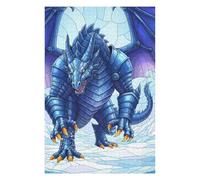 75x50cm/1000pcs Rompecabezas Armored Blue Dragon in Snowy Landscape Rompecabezas para Adultos Juguetes Antiestrés Patrón De Montaje Oferta como Regalos para Toda La Familia 75x50cm/1000pcs