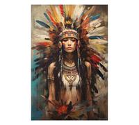 75x50cm/1000pcs Rompecabezas De Piezas para Adultos Painted Native American Rompecabezas Familiar Juego De Desafío Difícil Regalos para Amigos Y Familiares 75x50cm/1000pcs