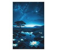 75x50cm/1000pcs Rompecabezas Enchanted Night Sky Scene Rompecabezas Juego Práctico Decoración Perfecta Cumpleaños Y Navidad 75x50cm/1000pcs