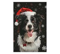 75x50cm/1000pcs Rompecabezas para Adolescentes Border Collie Christmas Rompecabezas para Adultos Juegos Divertidos para La Diversión Familiar Juegos Desafiantes Regalos