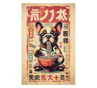 75x50cm/1000pcs Rompecabezas para Adolescentes Dog Eating Ramen Japanese Poster Style Rompecabezas para Adultos Juego Práctico Desafío Difícil Ayuda A Ejercitar El Cerebro 75x50cm/1000pcs